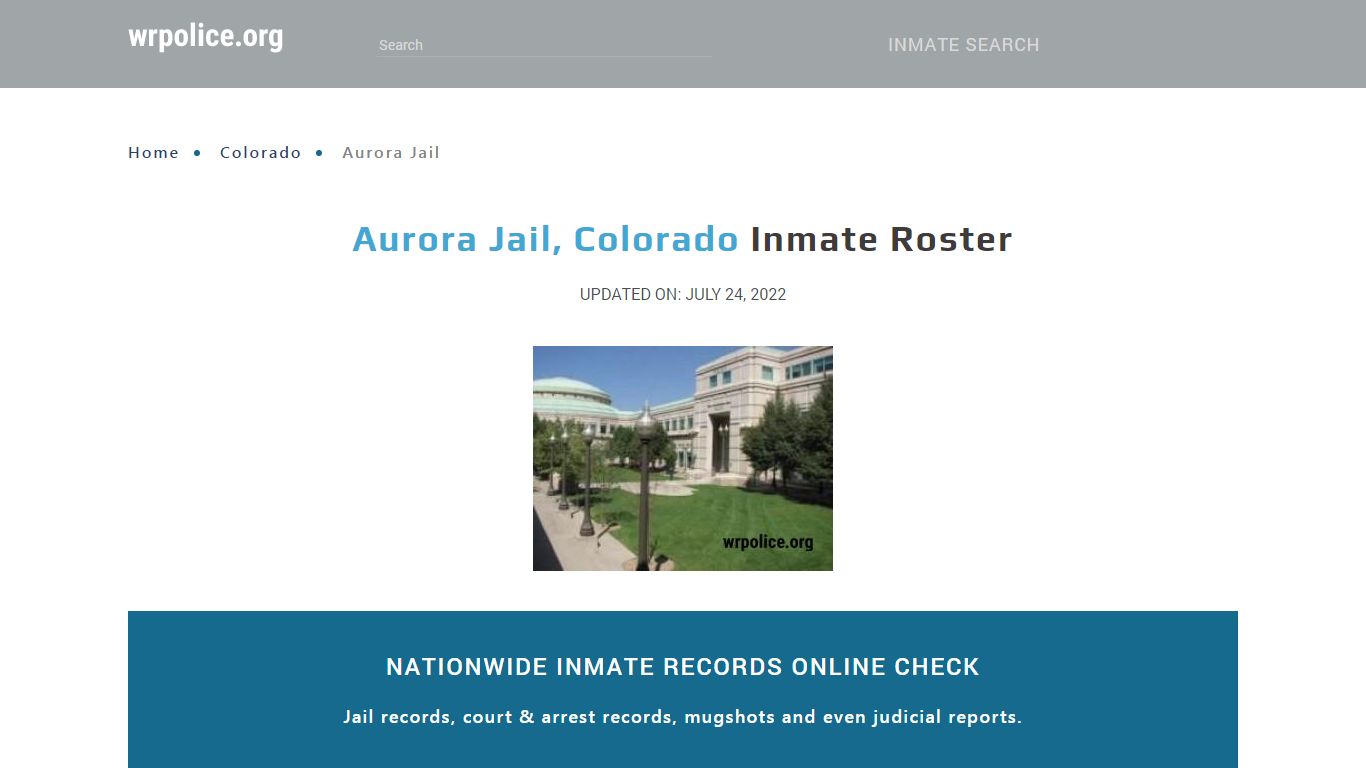 Aurora Jail, Colorado - Inmate Locator